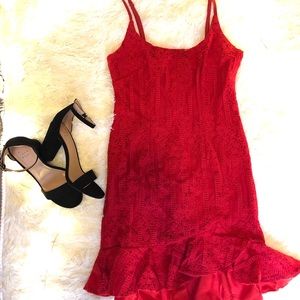 Red Ruffle Dress